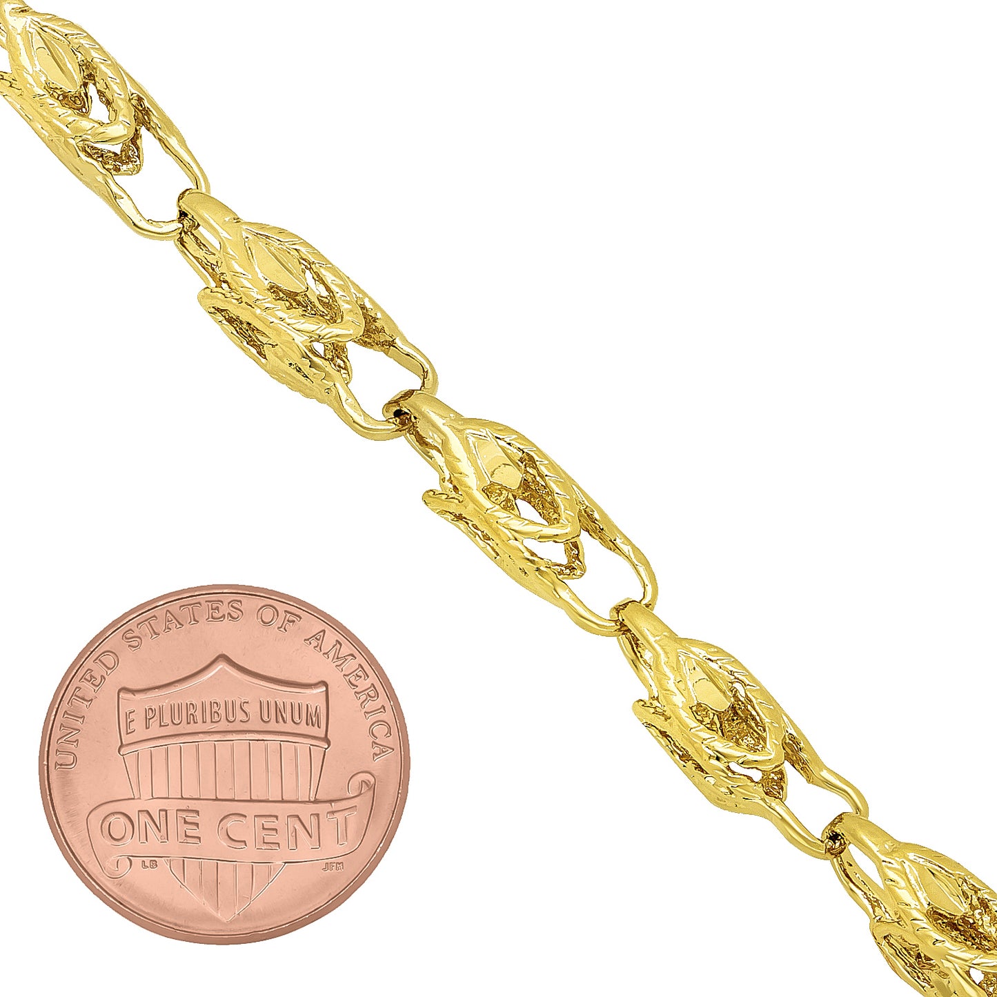 6mm 14k Yellow Gold Plated Hollow Chain Necklace