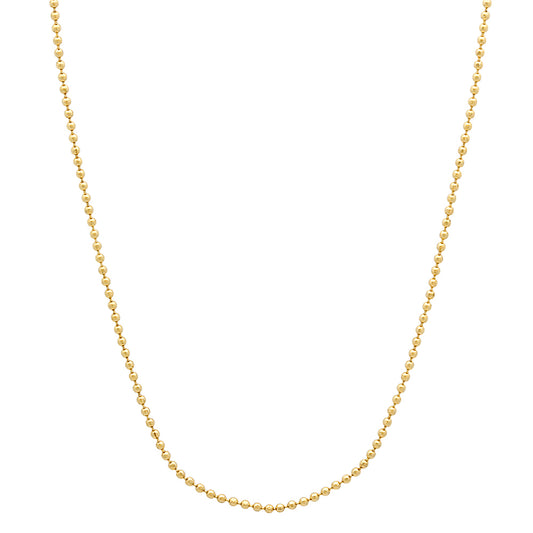 1mm 24k Yellow Gold Plated Military Ball Chain Necklace + Gift Box