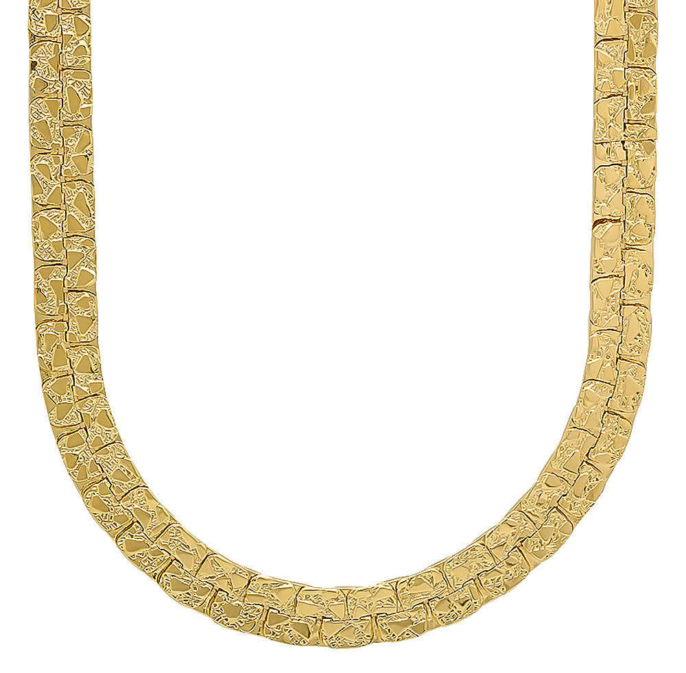 5.7mm-7.5mm 14k Gold Plated Nugget Chain Necklace or Bracelet