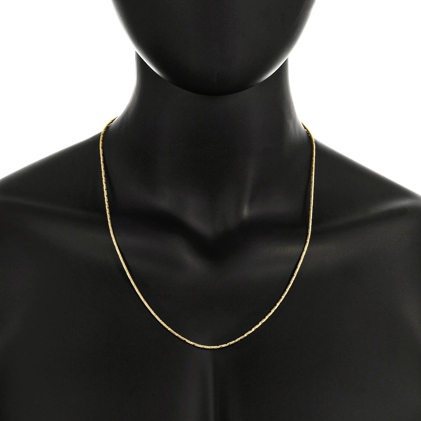 2mm Diamond-Cut 14k Yellow Gold Plated Round Snake Chain Necklace