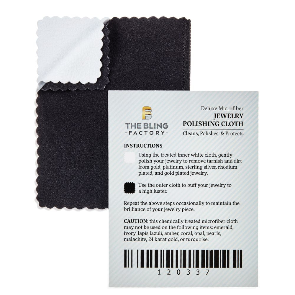 Travel Size Microfiber Jewelry Cleaning & Polishing Cloth w/Dual Layers Available in 1,2,3,6 Packs