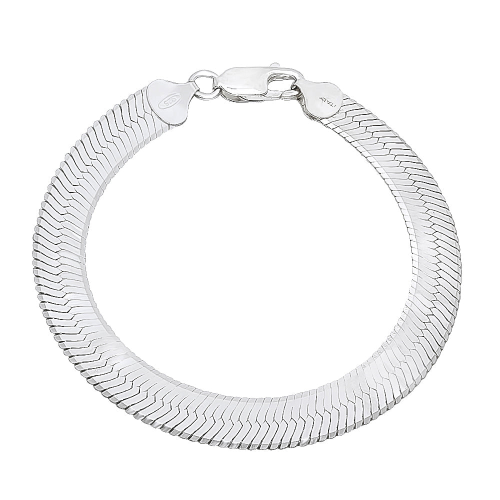 3mm-14mm Solid .925 Sterling Silver Flat Herringbone Chain Necklace or Bracelet 7-30" Made in Italy