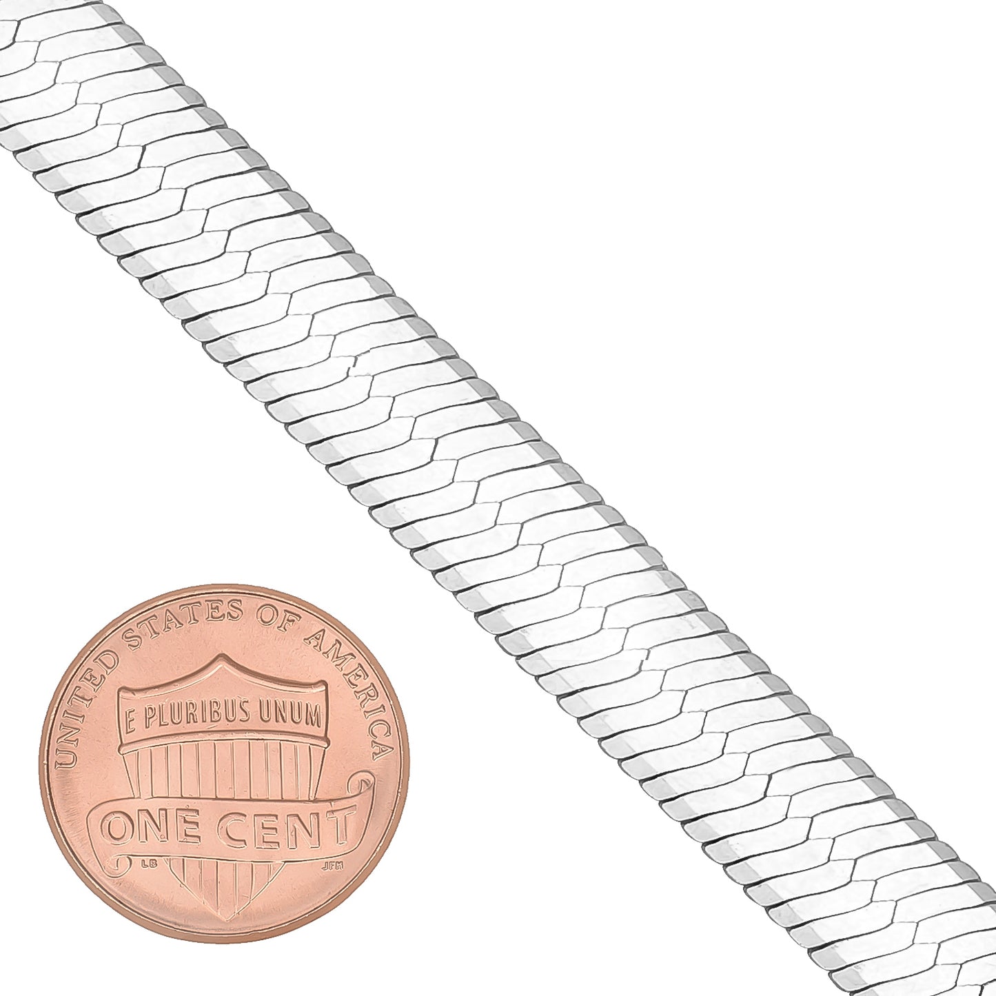 8.7mm Solid .925 Sterling Silver Flat Herringbone Chain Necklace