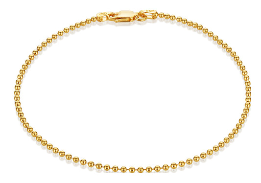 1.8mm Gold Plated Silver Military Ball Chain Bracelet