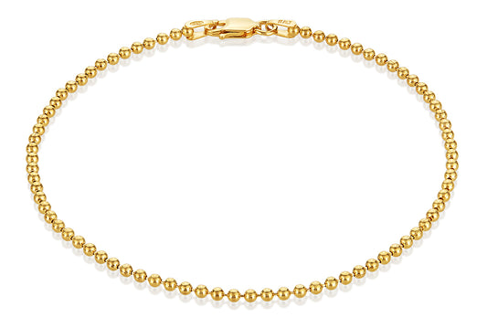 2mm Gold Plated Silver Military Ball Chain Bracelet