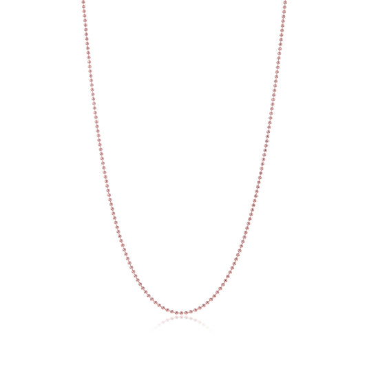 2mm Rose Gold Plated Silver Military Ball Chain Necklace