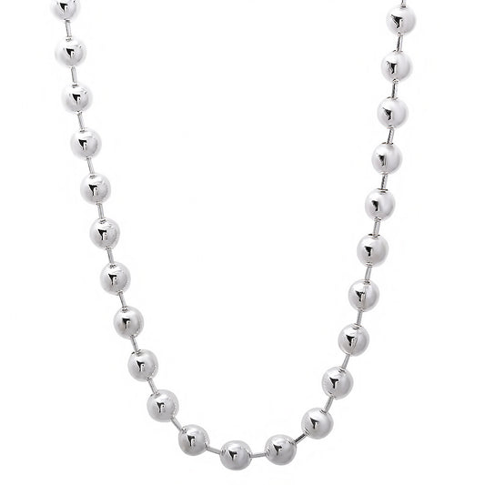 Men's 5mm Solid .925 Sterling Silver Military Ball Chain Necklace + Gift Box