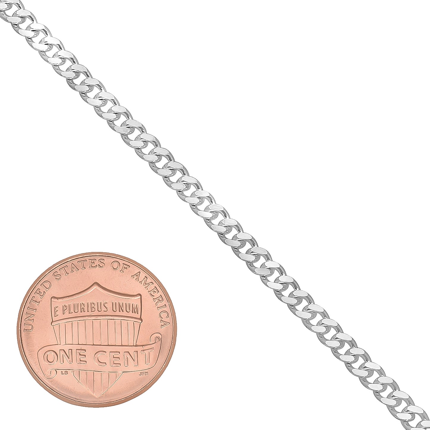 3mm-4mm Solid .925 Sterling Silver Beveled Curb Chain Anklet