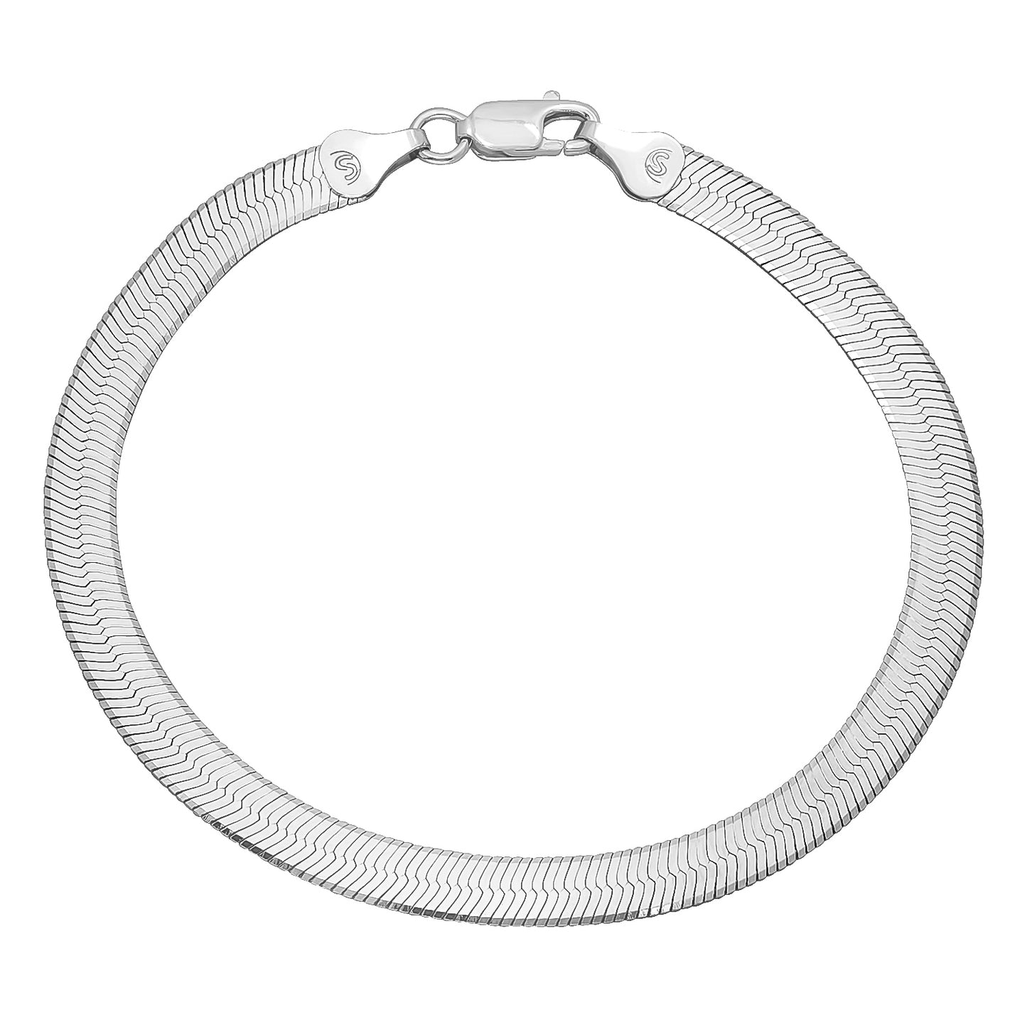 3mm-14mm Solid .925 Sterling Silver Flat Herringbone Chain Necklace or Bracelet 7-30" Made in Italy