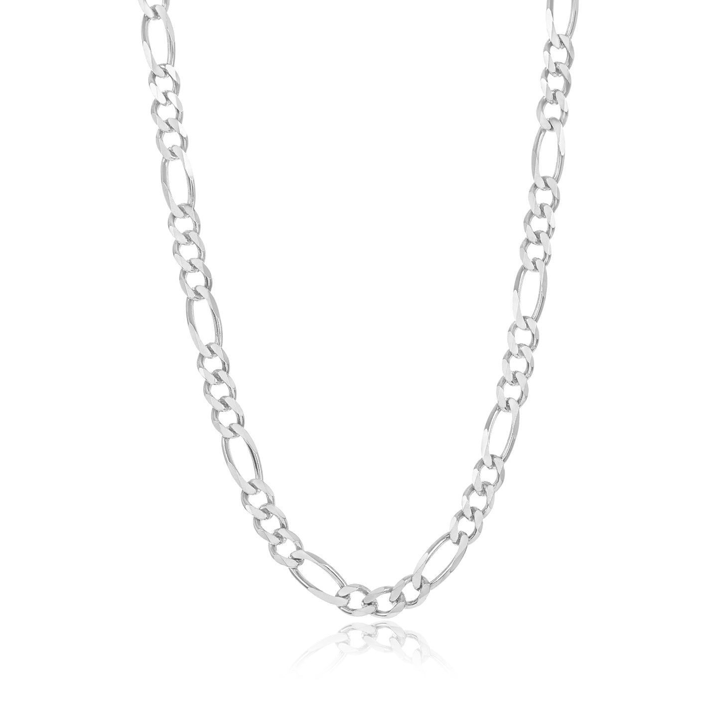 Men's 9.3mm Oxidized .925 Sterling Silver Silver Flat Figaro Chain Necklace