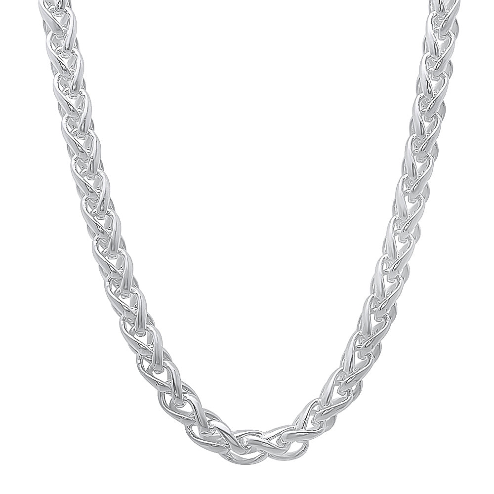 1mm-5mm Solid .925 Sterling Silver Braided Wheat Chain Necklace or Bracelet 7-30" Made in Italy