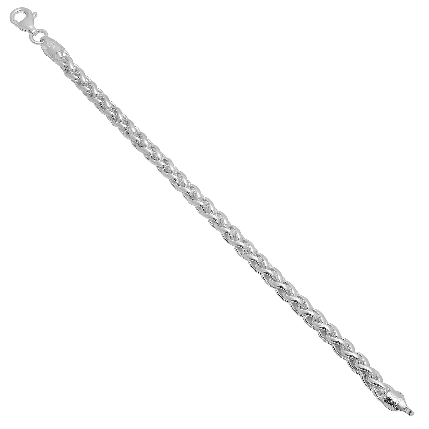 1mm-5mm Solid .925 Sterling Silver Braided Wheat Chain Bracelet 7-9" Made in Italy