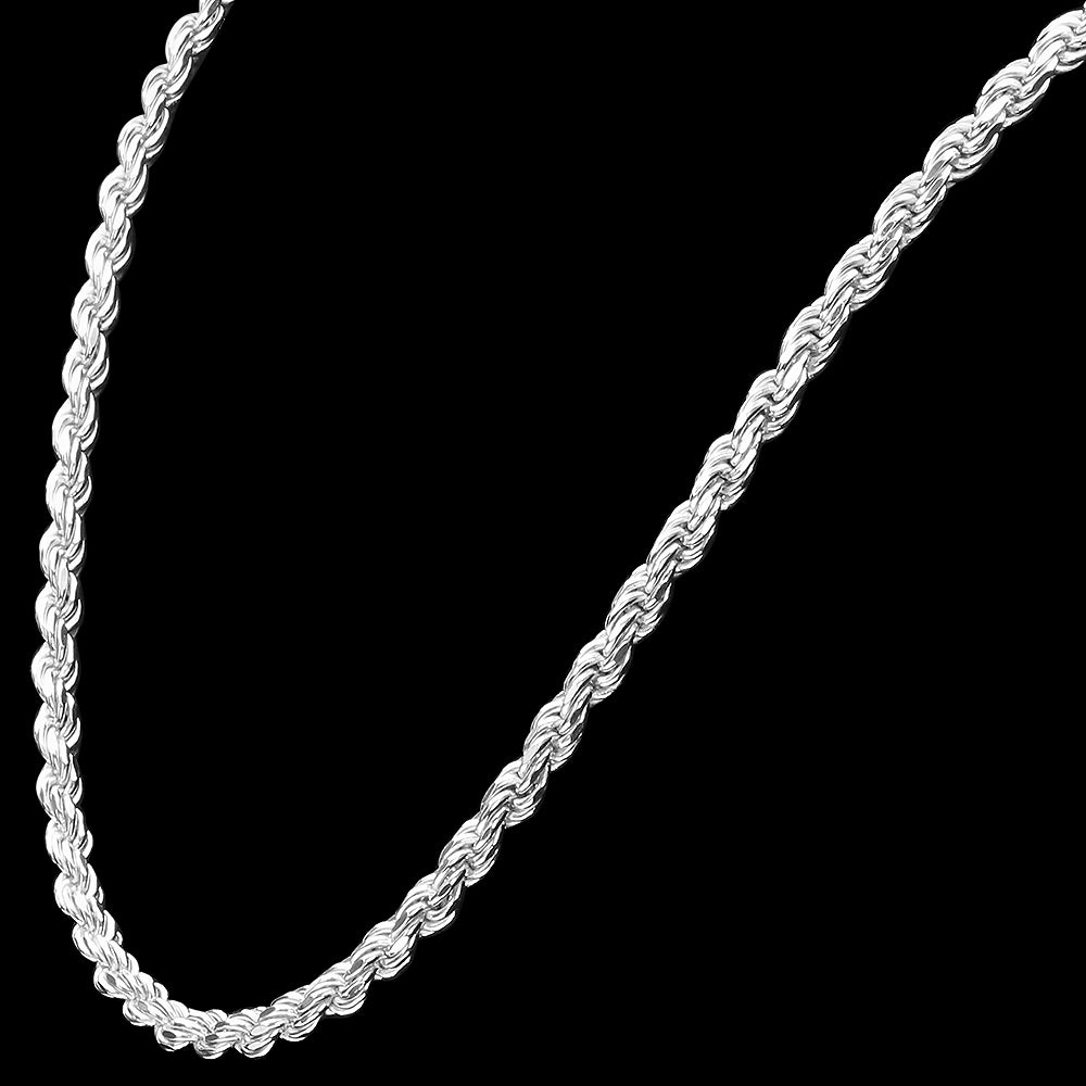 4.8mm Solid .925 Sterling Silver Twisted Rope Chain Necklace