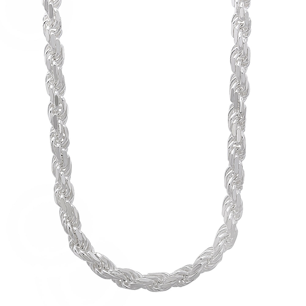 4.8mm Solid .925 Sterling Silver Twisted Rope Chain Necklace