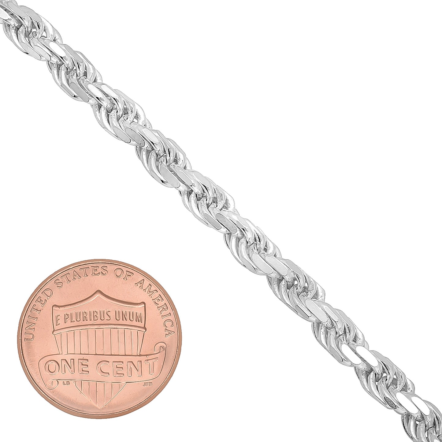 4.8mm .925 Sterling Silver Diamond-Cut Twisted Rope Chain Bracelet + Gift Box