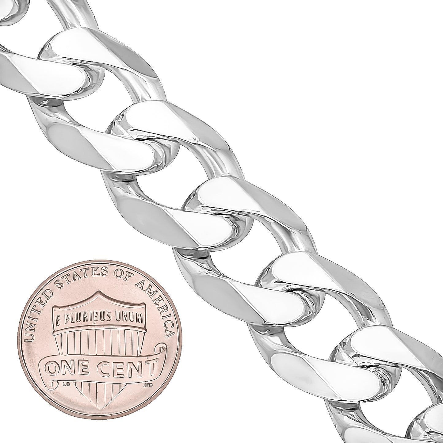 3mm-16mm Solid .925 Sterling Silver Italian Beveled Curb Chain Bracelet