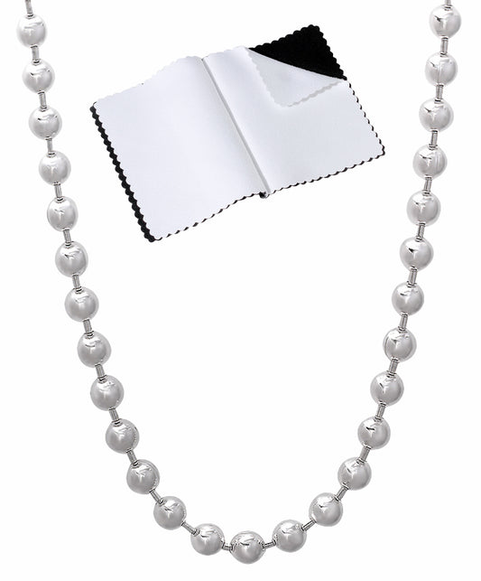 4mm Solid .925 Sterling Silver Military Ball Chain Necklace + Gift Box