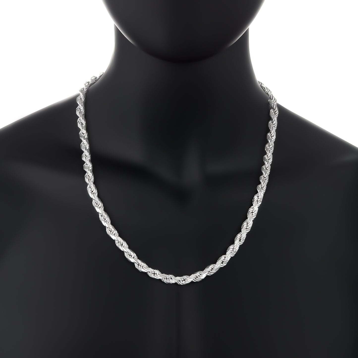 Men's 7.5mm .925 Sterling Silver Diamond-Cut Twisted Rope Chain Necklace (SKU: NEC690)