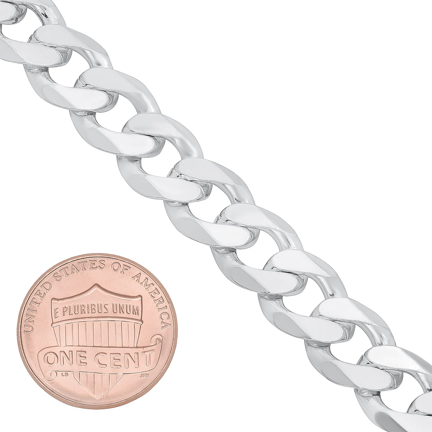 3mm-16mm Solid .925 Sterling Silver Italian Beveled Curb Chain Bracelet