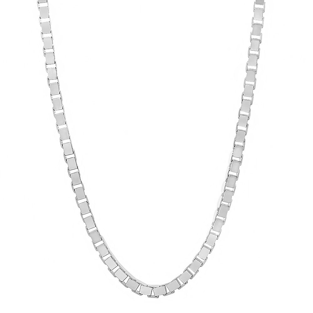 1mm-4mm Solid .925 Sterling Silver Square Box Chain Necklace or Bracelet