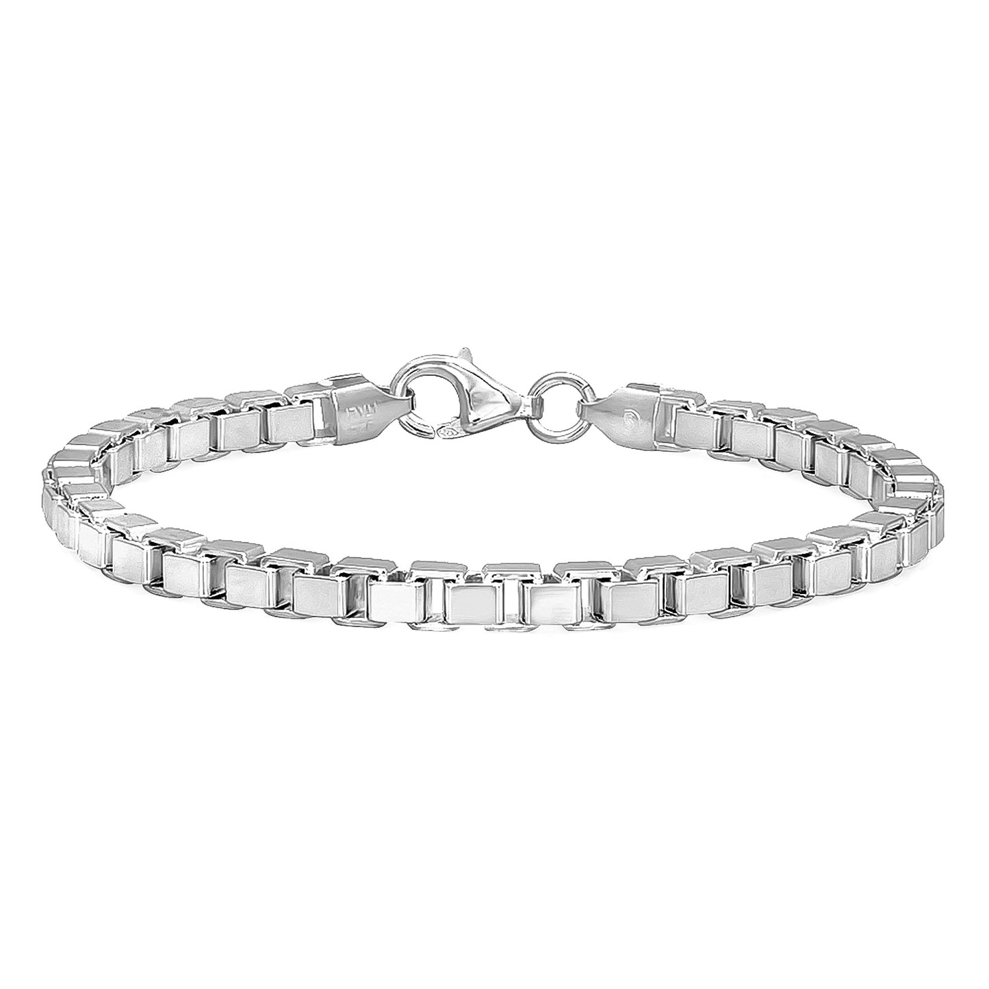 2mm-4mm Solid .925 Sterling Silver Square Box Chain Anklet