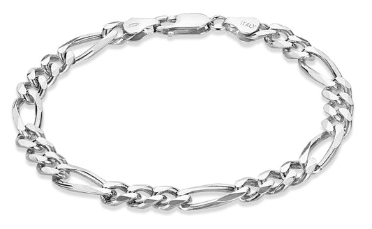 7mm Oxidized .925 Sterling Silver Silver Flat Mariner Chain Bracelet