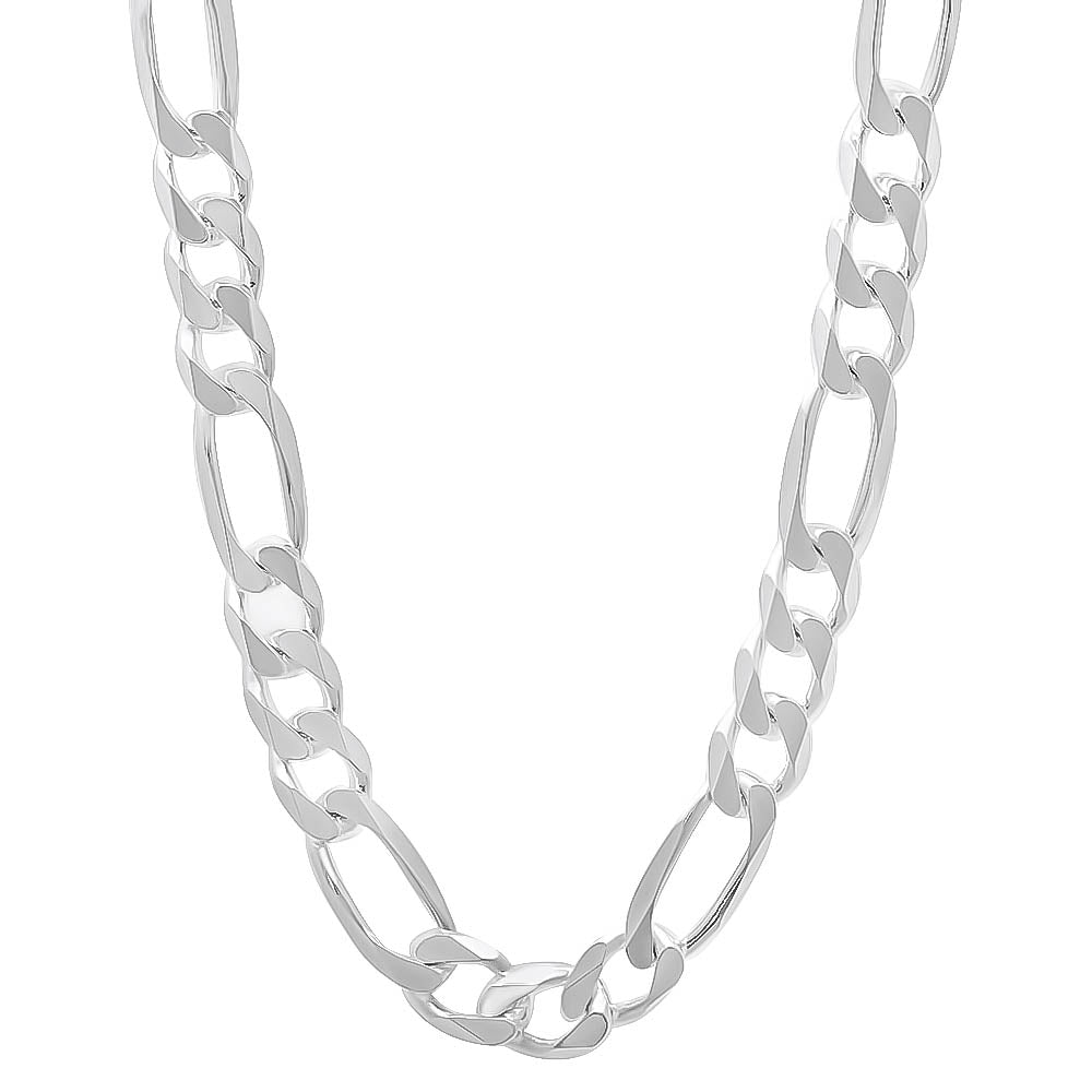 Men's 7mm Solid .925 Sterling Silver Flat Mariner Chain Necklace