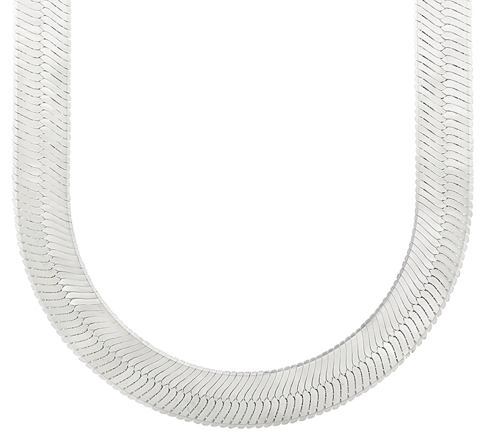 3mm-14mm Solid .925 Sterling Silver Flat Herringbone Chain Necklace or Bracelet 7-30" Made in Italy