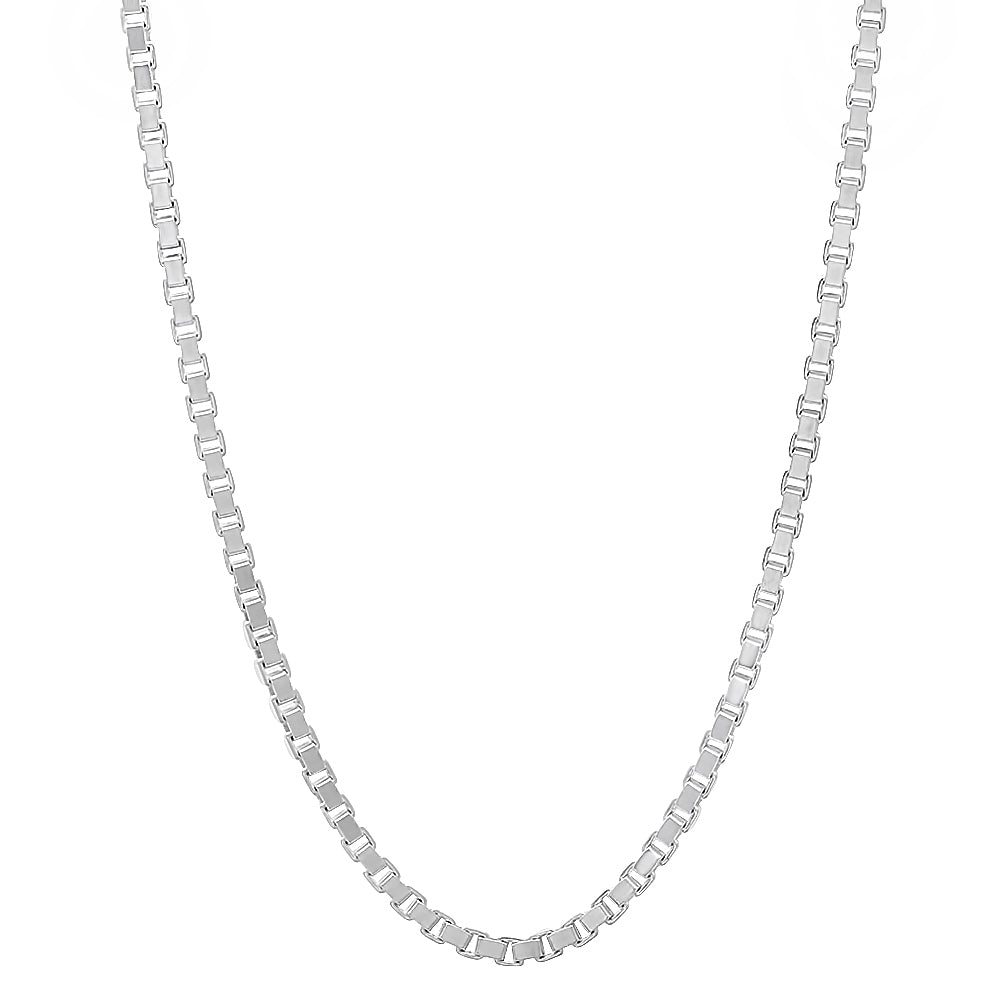 1mm-4mm Solid .925 Sterling Silver Square Box Chain Necklace or Bracelet