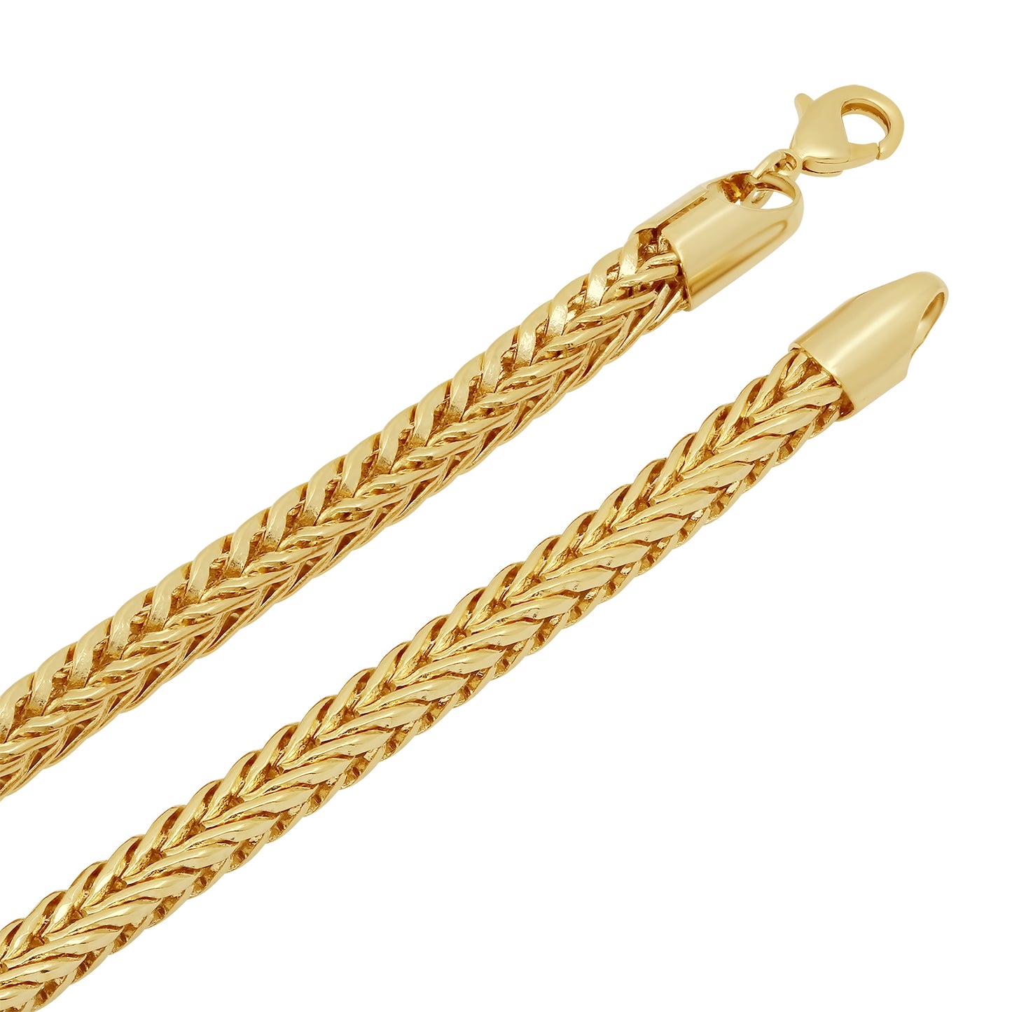 5mm 14k Yellow Gold Plated Square Franco Chain Necklace