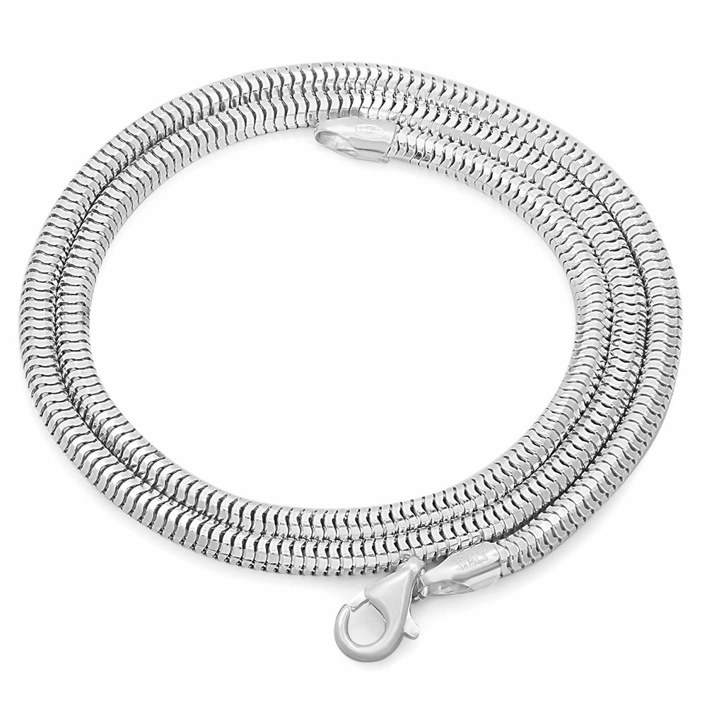 4mm Solid .925 Sterling Silver Round Snake Chain Necklace + Gift Box