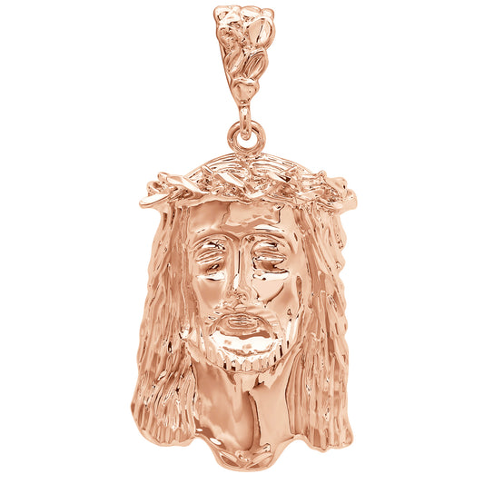 Rose Gold Plated Jesus Piece Pendant, 49mm x 27mm (⅞ inches' x ')