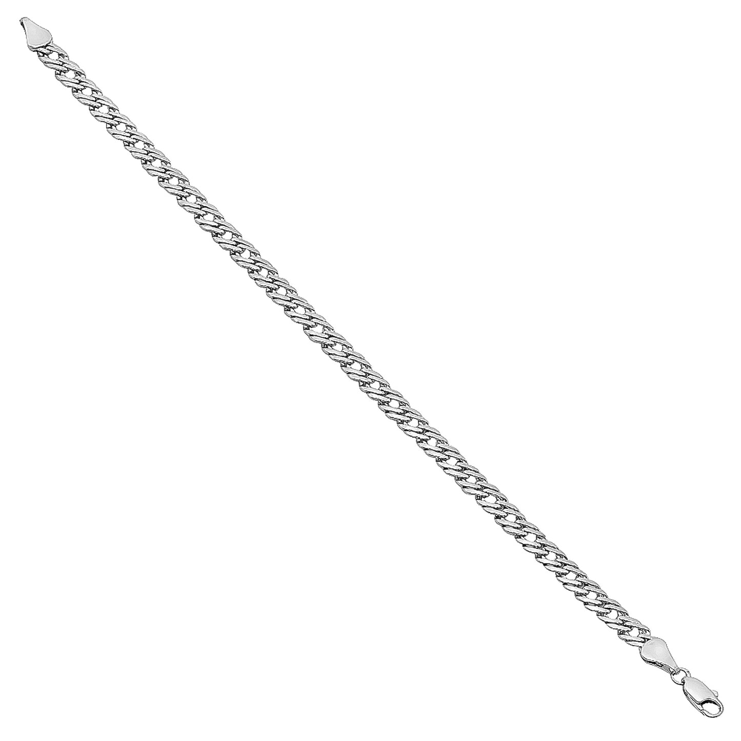 5mm Rhodium Plated Cable Venetian Chain Bracelet