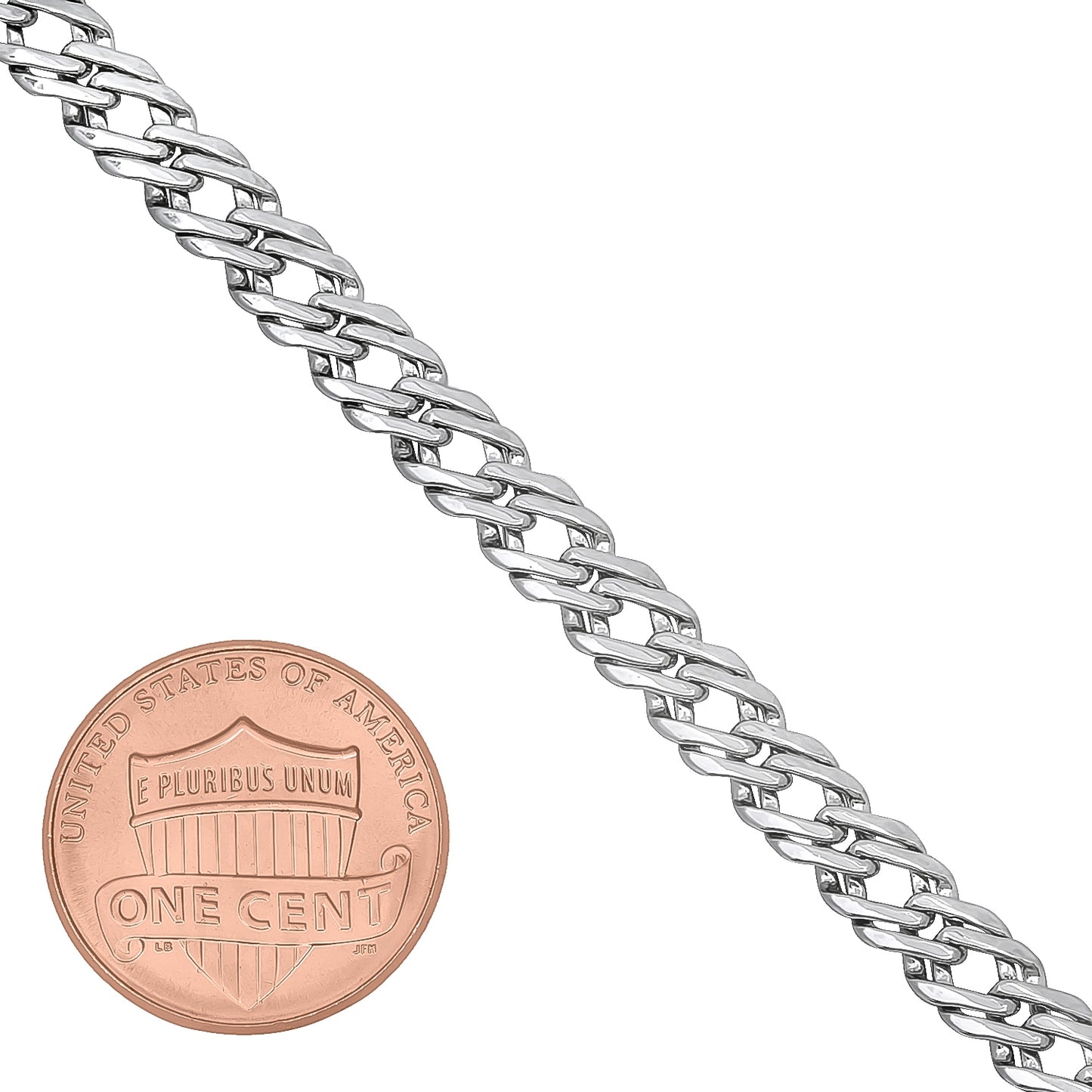 5mm Rhodium Plated Cable Venetian Chain Bracelet