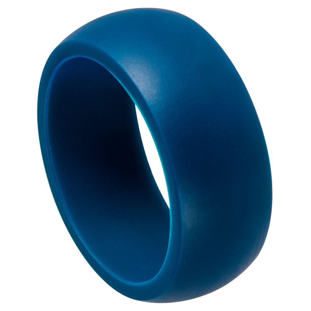 9mm Wide Silicone Blue Band Ring