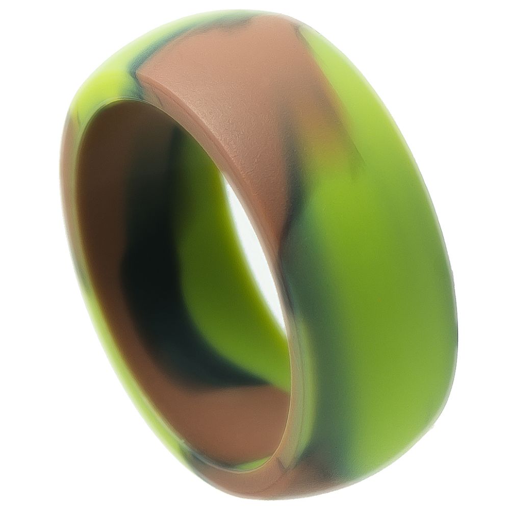 9mm Wide Silicone Green Band Ring