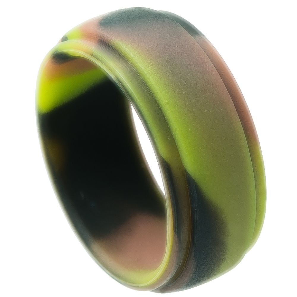 9mm Wide Silicone Green Band Ring