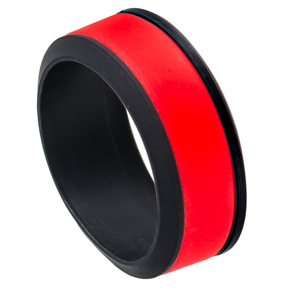 9mm Wide Silicone Red Band Ring