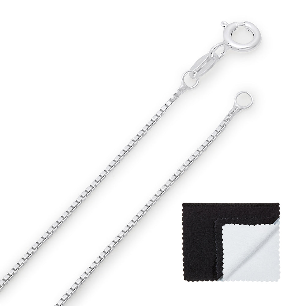 1mm-4mm Solid .925 Sterling Silver Square Box Chain Necklace or Bracelet