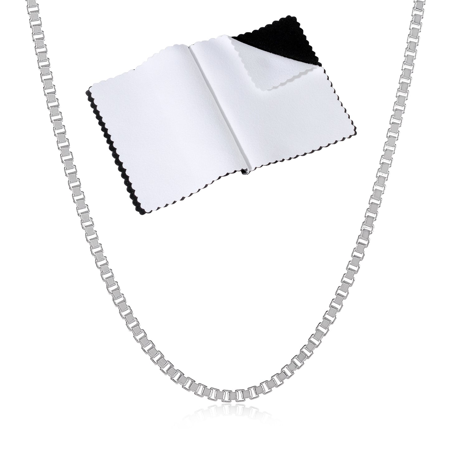 1mm-4mm Solid .925 Sterling Silver Square Box Chain Necklace or Bracelet