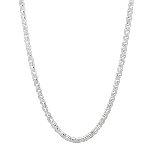 1.9mm Solid .925 Sterling Silver Square Box Chain Necklace