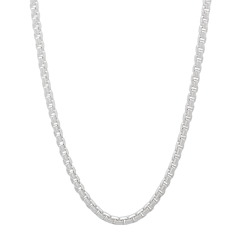 1.9mm Solid .925 Sterling Silver Square Box Chain Necklace + Gift Box