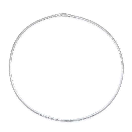 Women's 3.1mm High-Polished .925 Sterling Silver (Nickel Free) Flat Omega Chain Necklace, 16'-20' (SKU: SS-CU3)