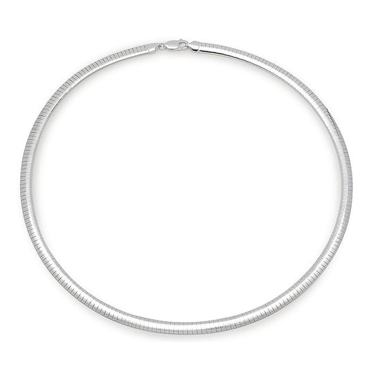 Women's 5.8mm Solid .925 Sterling Silver Flat Omega Chain Necklace