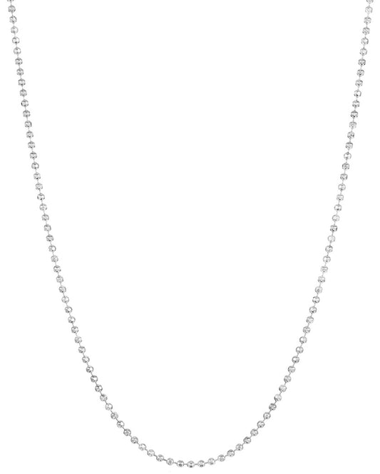 1.2mm .925 Sterling Silver Diamond-Cut Round Diamond-Cut Military Ball Chain Necklace