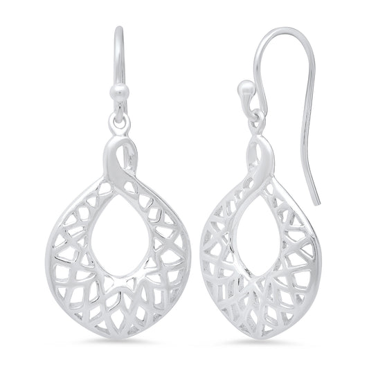 Women's High-Polished .925 Sterling Silver (Nickel Free) Drop Earrings + Jewelry Cloth & Pouch