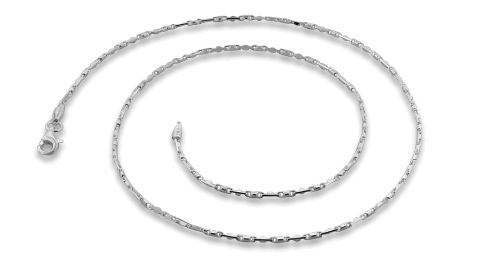 1.2mm Solid .925 Sterling Silver Round Heshe Chain Necklace (SKU: SS-HES40)