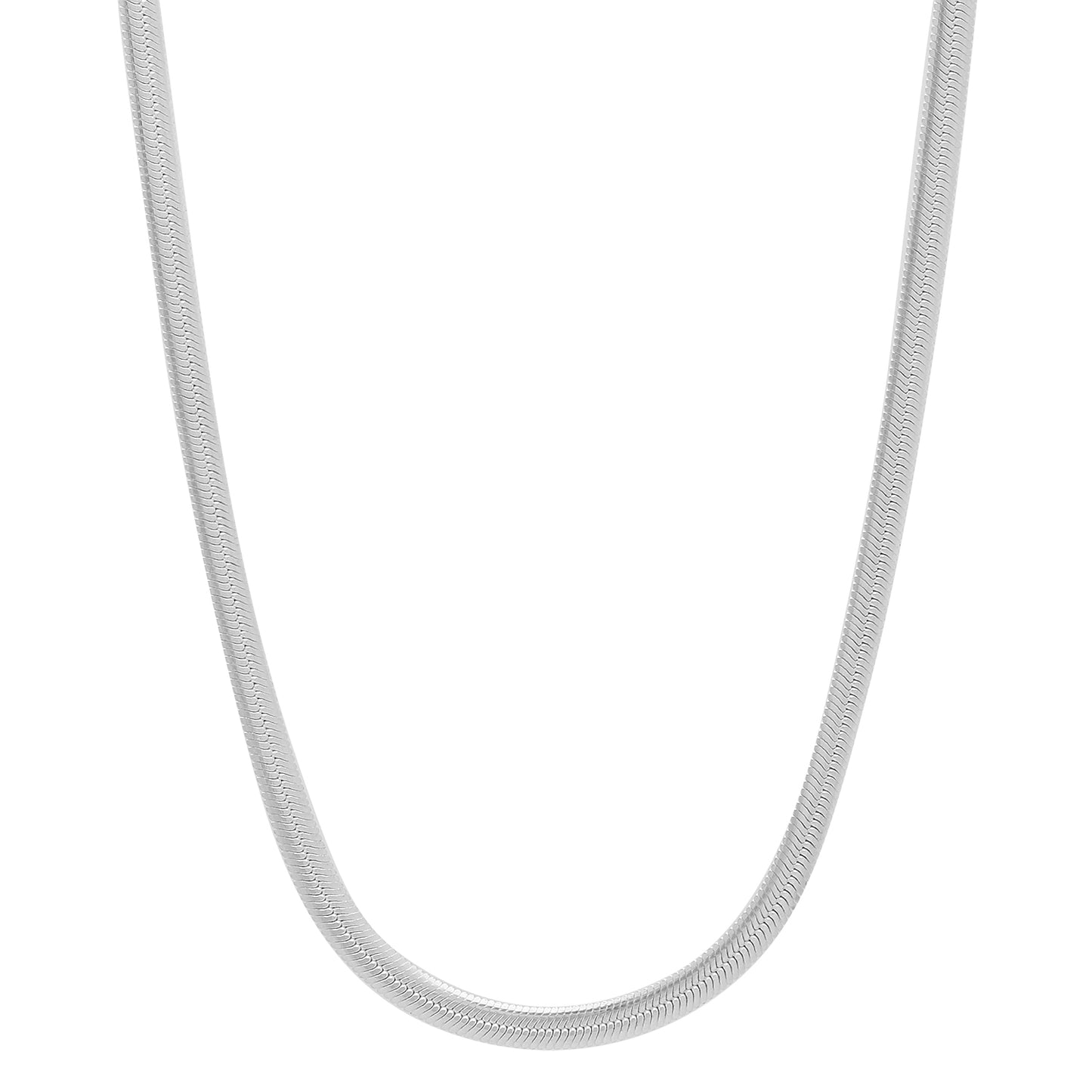 3.1mm Solid .925 Sterling Silver Flat Herringbone Chain Necklace