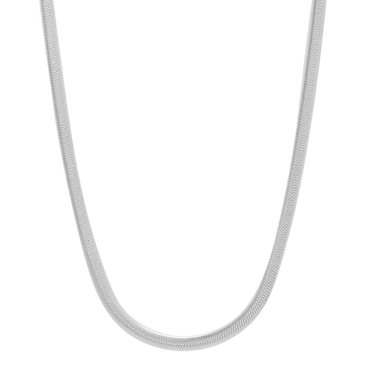 3.1mm Solid .925 Sterling Silver Flat Herringbone Chain Necklace