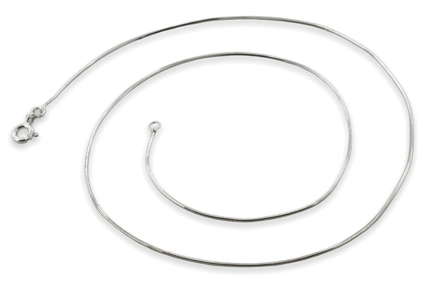 0.8mm Solid .925 Sterling Silver Round Snake Chain Necklace